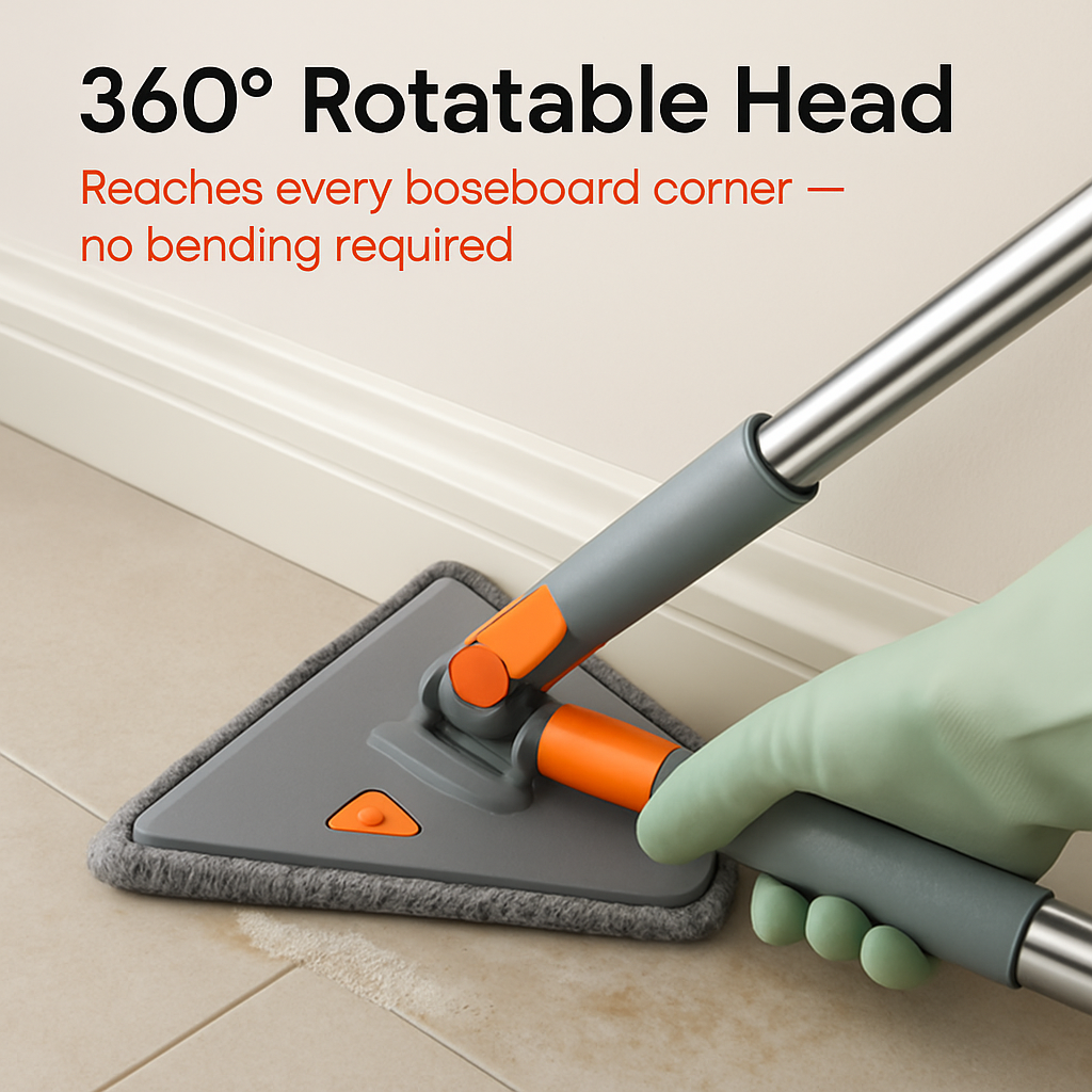 2-in-1 Baseboard & Wall Cleaning Mop with Squeegee