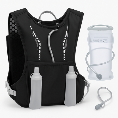 Sport Hydration Vest Running Backpack with 15oz 50oz Water Bladder Adjustable Strap Storage Bag for Trail Running Marathon Race Hiking