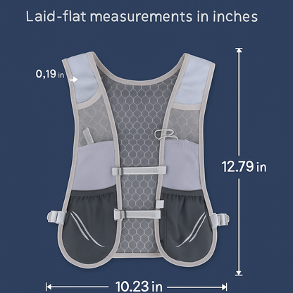 Sport Hydration Vest Running Backpack with 15oz 50oz Water Bladder Adjustable Strap Storage Bag for Trail Running Marathon Race Hiking