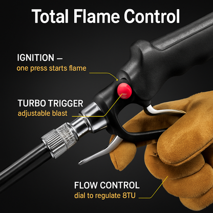 180,000 BTU Propane Weed Torch Heavy Duty Weed Burner Flame Weeder with 10FT Hose Piezo Ignition Adjustable Flame Control for Weeds Ice Snow Asphalt F