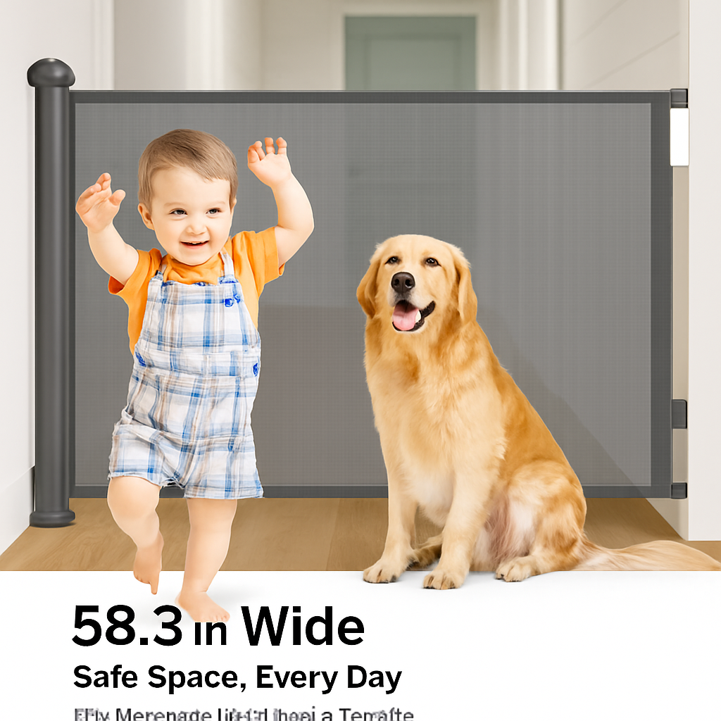 Retractable Baby Security Gate for Doorways & Hallways