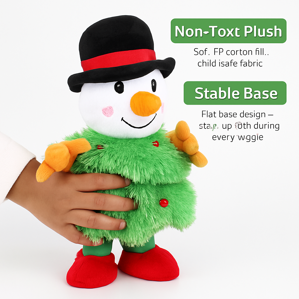 Electric Dancing Snowman Plush Toy - Talking & Singing