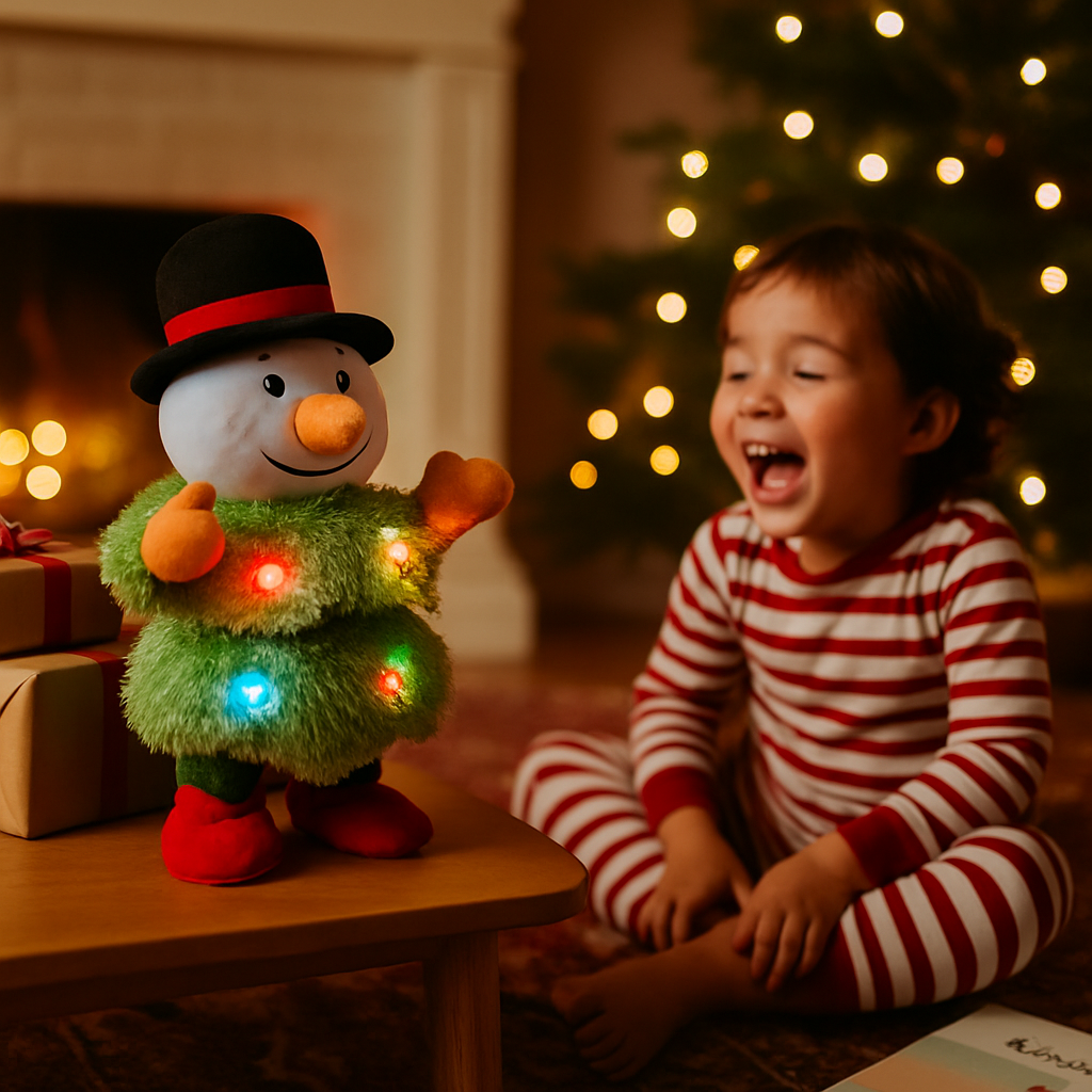 Electric Dancing Snowman Plush Toy - Talking & Singing