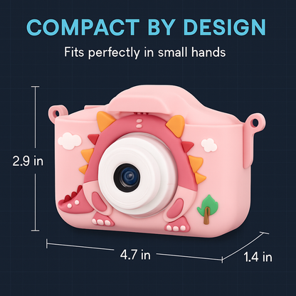 Dinosaur Kids Selfie Camera with Cartoon Case