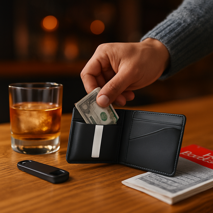 Unisex PU Leather Wallet RFID Blocking Slim Bifold Credit Card Holder with Money Clip