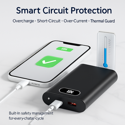 20000Mah Power Bank Portable Charger External Battery Pack 22.5W Super Fast Charging with LED Display Flashlight Fit for iPhone Samsung