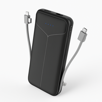 Power Bank Portable Charger with Built-in Cables