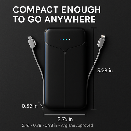 Power Bank Portable Charger with Built-in Cables