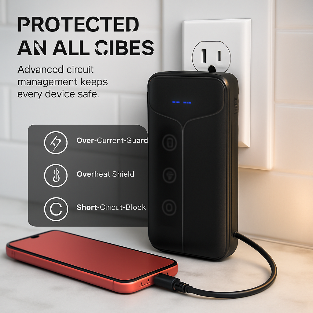 Power Bank Portable Charger with Built-in Cables
