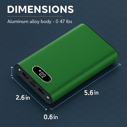 20000Mah Power Bank Portable Charger External Battery Pack 22.5W Super Fast Charging with LED Display Flashlight Fit for iPhone Samsung