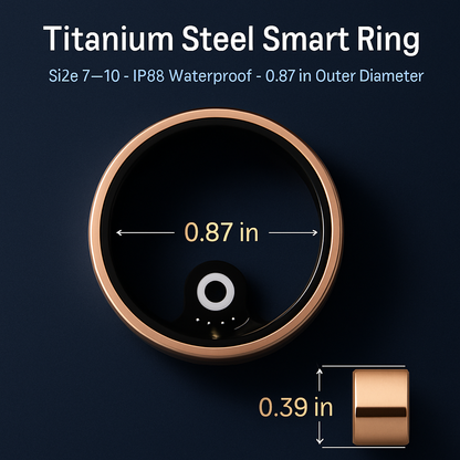 Smart Ring Health Tracker Fitness/Sleep/Stress/HRV Tracker with Charging Case Magnetic Charging Cable for Women & Men Compatible with iOS & Android 7-