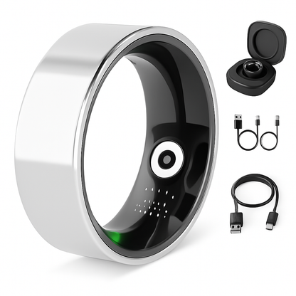 Smart Ring Health Tracker Fitness/Sleep/Stress/HRV Tracker with Charging Case Magnetic Charging Cable for Women & Men Compatible with iOS & Android 7-