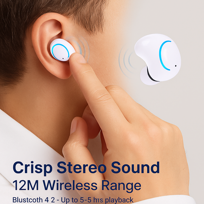 Wireless TWS Earbuds: Crisp Sound, Comfort Fit