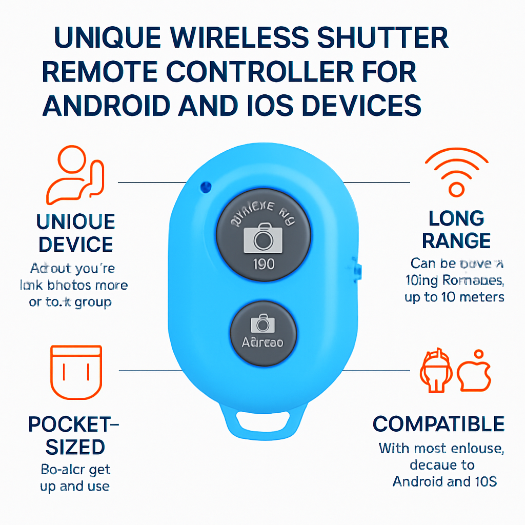 Unique Wireless Shutter Remote Controller for Android and iOS Devices