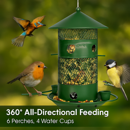 Wild Bird Feeder Squirrel-Proof Metal Seed Feeder