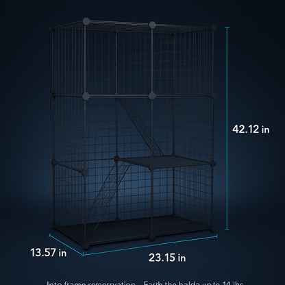 Cat Playpen Cage - Multi-Tier Indoor Cat House