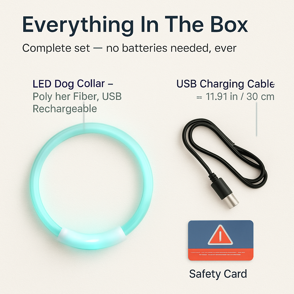 USB Rechargeable LED Dog Collar – Multi-Color Lighting