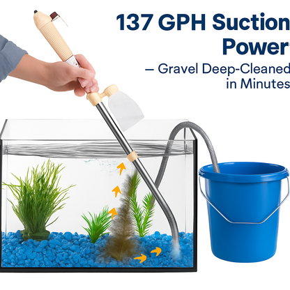 Multifunctional Aquarium Gravel Cleaner - Adjustable Tube