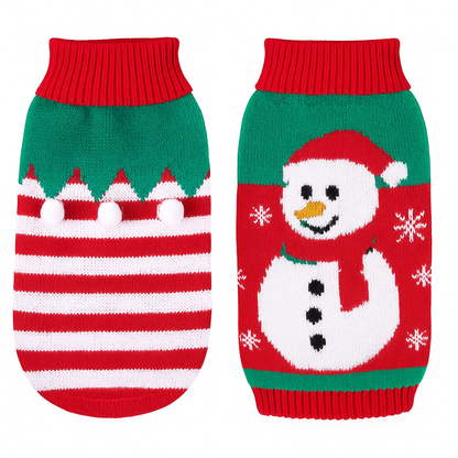Pet Christmas Sweater Snowman pattern - Size L