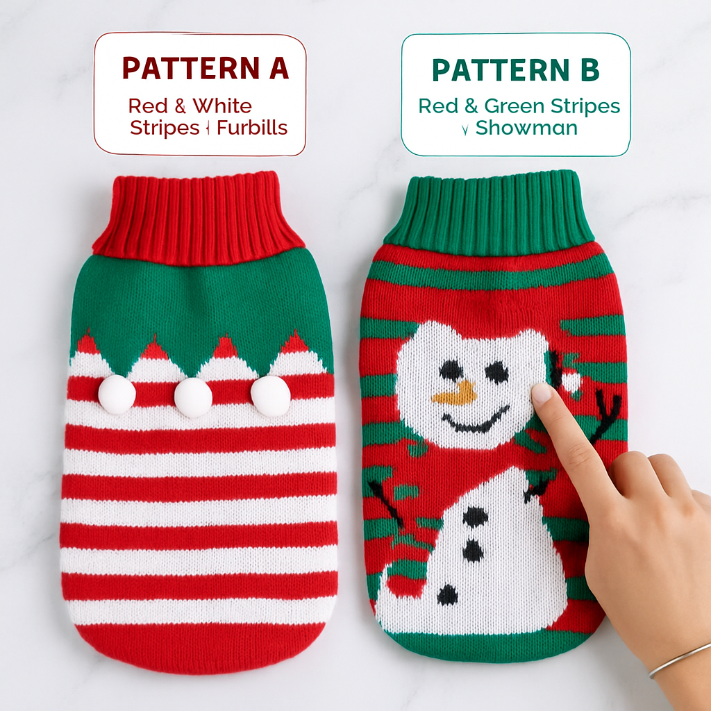 Pet Christmas Sweater Snowman pattern - Size L