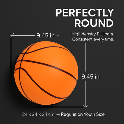 Silent Foam Basketball with Hoop for Indoor Training