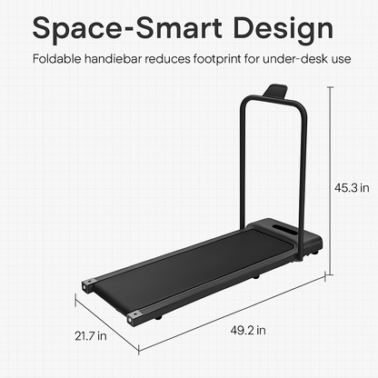 Under Desk Folding Treadmill 2-in-1 Foldable Walking Pad
