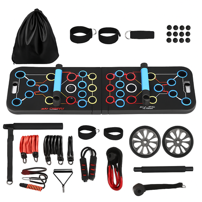 Push Up Board Home Gym Kit with Resistance Bands
