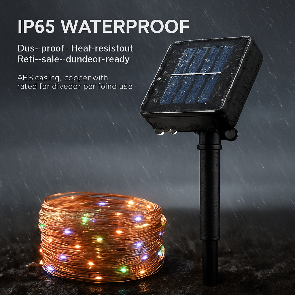 Solar String Lights Copper Wire Outdoor Decor