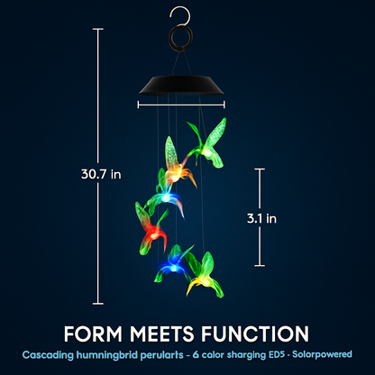 Solar Hummingbird Wind Chime Color Changing