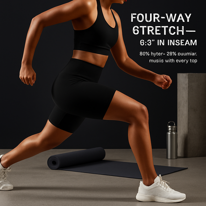 High-Waist Biker Shorts with Tummy Control for Workouts