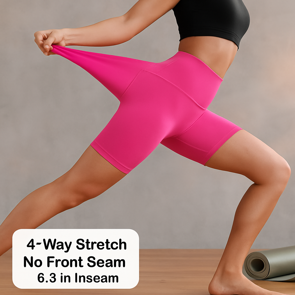 High-Waist Biker Shorts with Tummy Control for Workouts