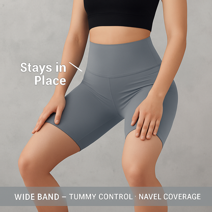 High-Waist Biker Shorts with Tummy Control for Workouts