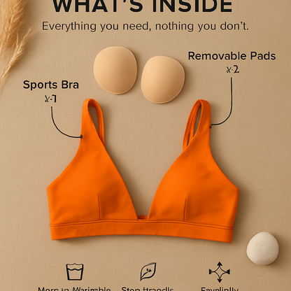Women Deep V-Neck Sports Bra for Gym - Low-Impact Comfort