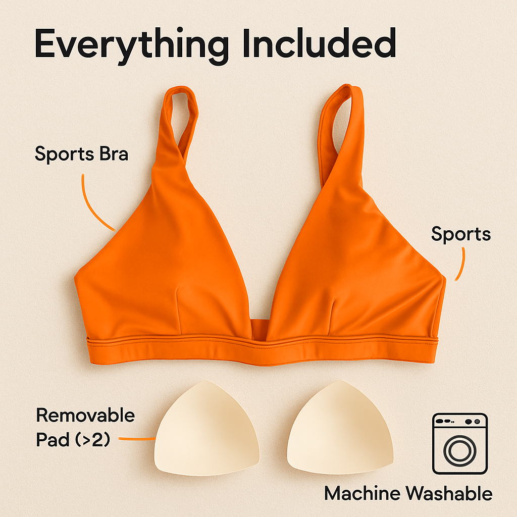 Women Deep V-Neck Sports Bra for Gym - Low-Impact Comfort