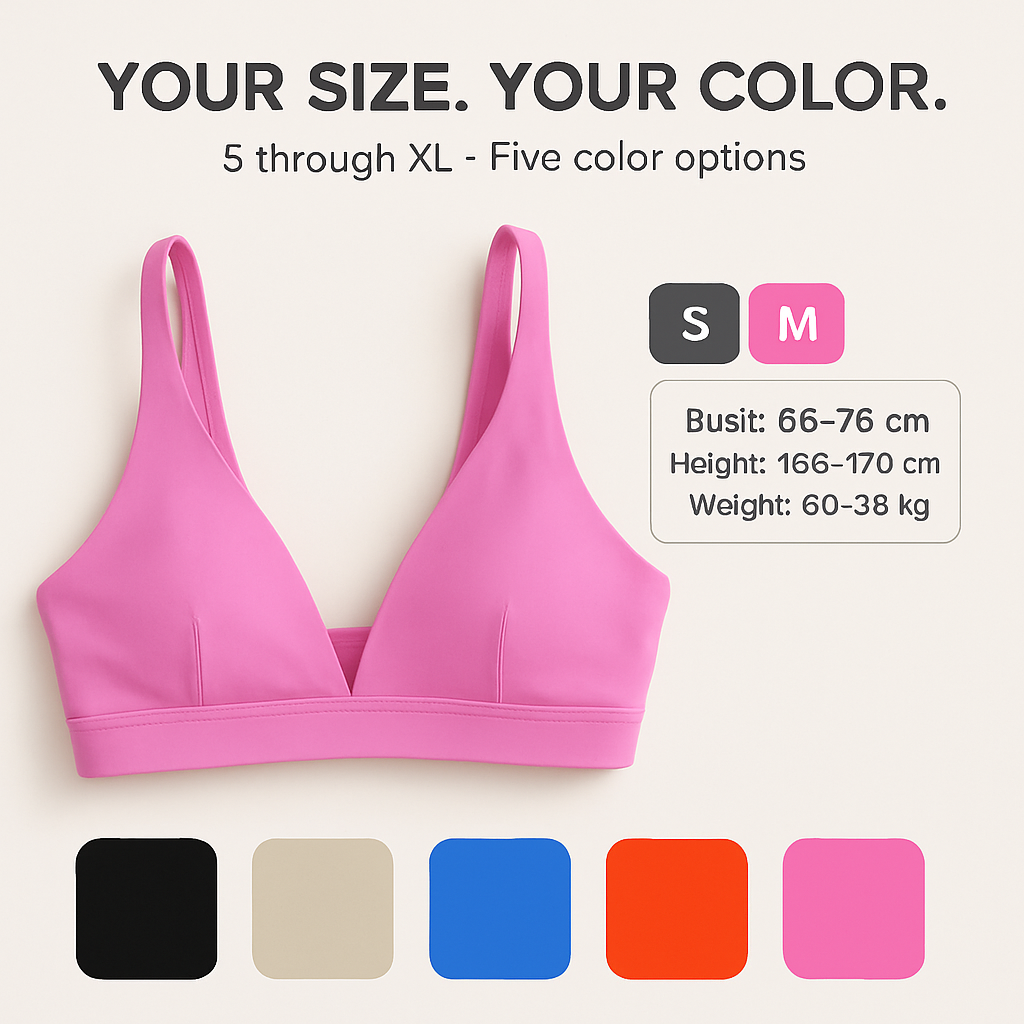 Women Deep V-Neck Sports Bra for Gym - Low-Impact Comfort