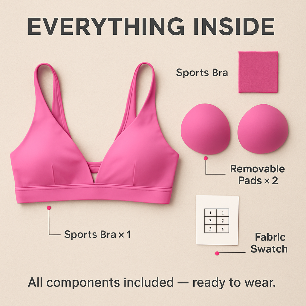 Women Deep V-Neck Sports Bra for Gym - Low-Impact Comfort