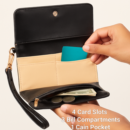 Wristlet Wallet for Women PU Leather Everyday