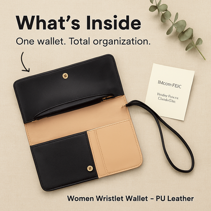 Wristlet Wallet for Women PU Leather Everyday