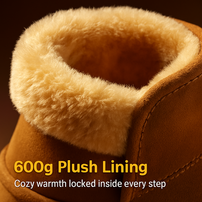 Snow Boots - Waterproof Faux Suede Mid-Calf with Warm Lining
