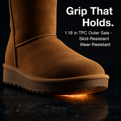 Snow Boots - Waterproof Faux Suede Mid-Calf with Warm Lining