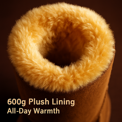 Snow Boots - Waterproof Faux Suede Mid-Calf with Warm Lining