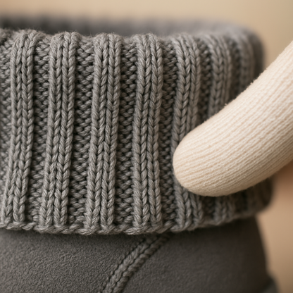 Women Snow Boots Suede Mid-Calf with Knit Lining