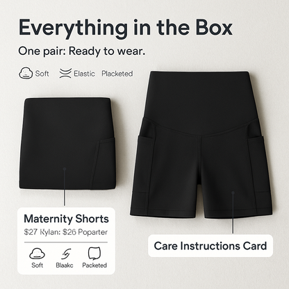 Maternity Shorts Seamless Pregnancy Yoga with Pockets