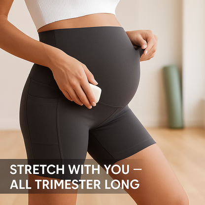 Maternity Shorts Seamless Pregnancy Yoga with Pockets