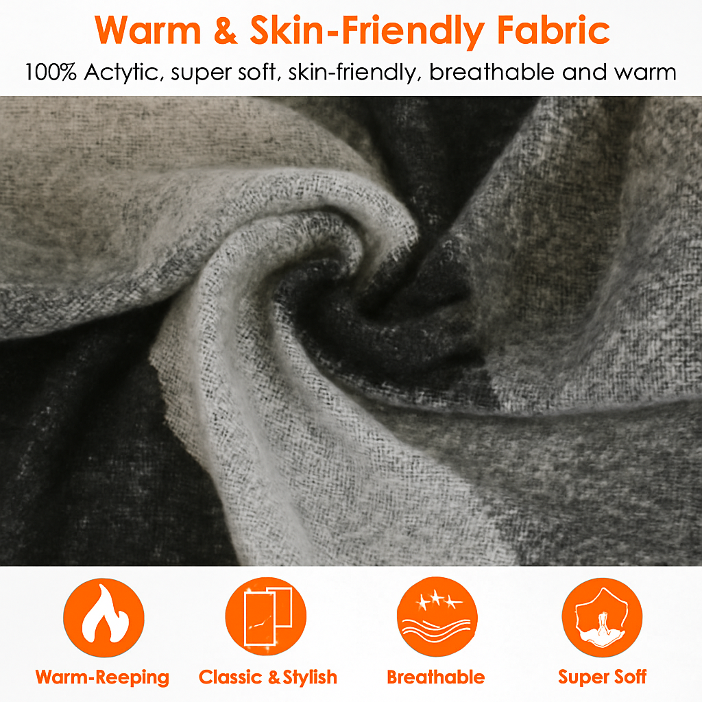 Winter Warm Scarf - Cozy Knit Shawl, Wrap & Blanket