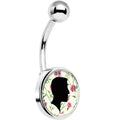 Man Floral Silhouette Belly Ring