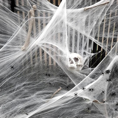 Stretchy Halloween Spider Web | Cobweb Decoration for Indoor & Outdoor