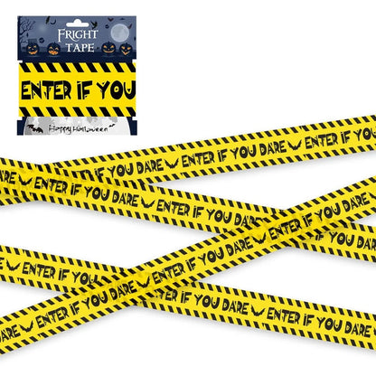 Halloween Skull Head Warning Tape | 19.69 ft x 3.15 in Plastic Decoration