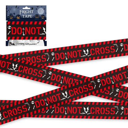 Halloween Skull Head Warning Tape | 19.69 ft x 3.15 in Plastic Decoration
