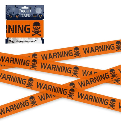 Halloween Skull Head Warning Tape | 19.69 ft x 3.15 in Plastic Decoration
